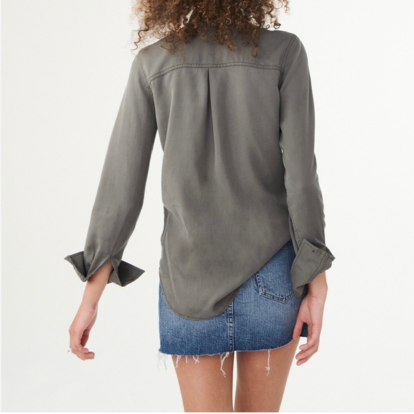 Olive Green Button Down Utility Top Size M - Picture 2 of 7